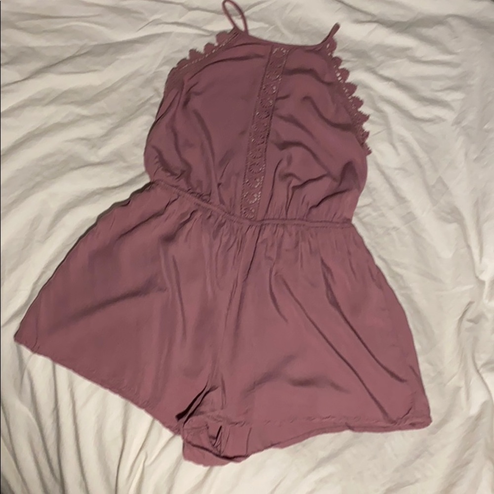 Forever 21 Mauve Open-Back Romper